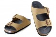 Vegetarian Shoes Two Strap Sandal Fake Suede - Sand