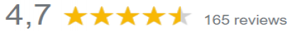 4.7 sterren via Google reviews